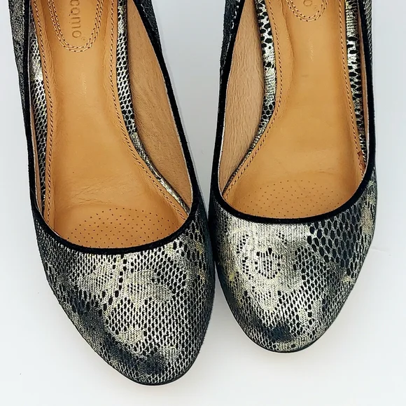 Anthropologie Corso Como Anya Pumps Metallic Lace 7.5 - Picture 6 of 14